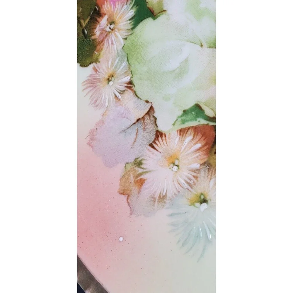 Vtg Hand-Painted Royal Rudolstadt Large Porcelain Plate Floral Spider Webs